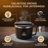 Double-Walled Stainless Steel Ramen Bowl with Phone Holder, 1,200 mL, Portable Soup Bowl for Office, Black view 2