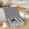 homyfort Coffee Mug Storage Box with Dividers, Lid, Handles, and Label Window, Holds 24 Cups view 2