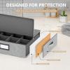 homyfort Coffee Mug Storage Box with Dividers, Lid, Handles, and Label Window, Holds 24 Cups view 3