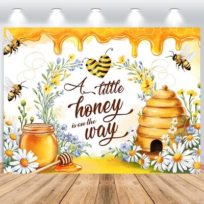 ASDCXZ Bee Baby Shower Photo Backdrop, 12 x 10 ft