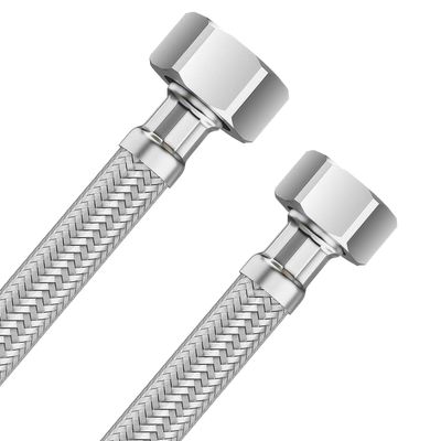 1/2" Female x 3/8" Female 304 Stainless Steel Flexible Hose, 50 cm