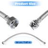 1/2" Female x 3/8" Female 304 Stainless Steel Flexible Hose, 50 cm view 2
