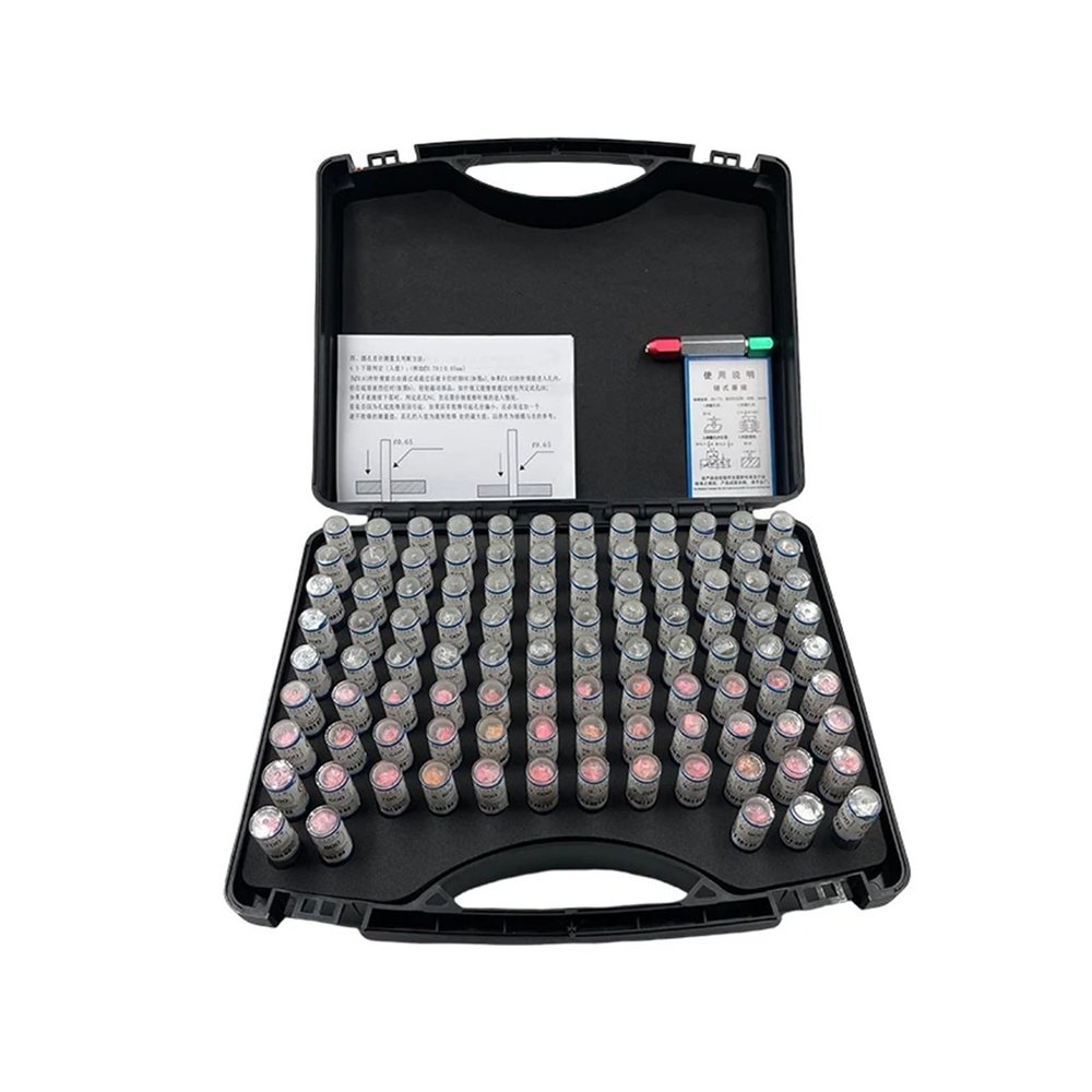 Pin Gauge Set, 0.16–6.00 mm Range, 51/91/99/101 Pieces, 0.01/0.05 mm Increments, Precision Steel, Custom Pin Gauges for Carpentry and Inspection, High Accuracy (0.50–1.00 mm, 51 Pieces)