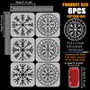 FINGERINSPIRE 6 Viking Symbol Stencils with 16cm Brush view 2