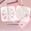 FINGERINSPIRE 6 Viking Symbol Stencils with 16cm Brush view 3