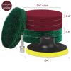 10.2 cm Drill Scrub Pads, 6 Pads with Holder and Quick-Change Hex Shank view 2
