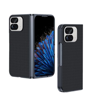 QJONSIU Case for Google Pixel 10 Pro Fold, Ultra-Thin Anti-Scratch PC Case, Carbon Fiber Texture, Black