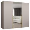 MEBLE KRYSPOL Alicante 2 Wardrobe with Mirror, Hinged Doors, 150 x 202 x 52 cm, Cashmere with Gold Handle view 1