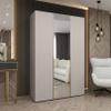 MEBLE KRYSPOL Alicante 2 Wardrobe with Mirror, Hinged Doors, 150 x 202 x 52 cm, Cashmere with Gold Handle view 2
