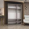 MEBLE KRYSPOL Alicante 2 Wardrobe with Mirror, Hinged Doors, 150 x 202 x 52 cm, Cashmere with Gold Handle view 3