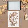 FINGERINSPIRE Rose Wolf Stencil with Brush 29.7x21cm view 3
