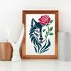 FINGERINSPIRE Rose Wolf Stencil with Brush 29.7x21cm view 4