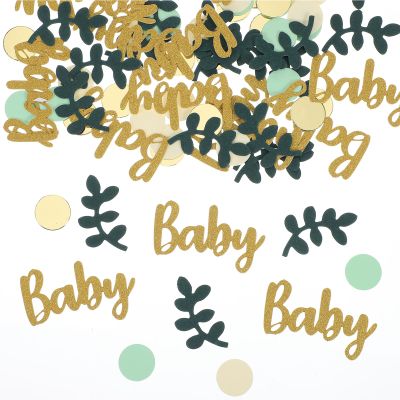 Nogeqi 100-Piece Sage Green Baby Shower Confetti