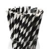 Paktalk Paper Straws, 100 Pack Black-White Striped view 1