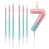 3D Gradient Number Candle '7' for Birthday Cakes view 1