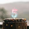 3D Gradient Number Candle '7' for Birthday Cakes view 4
