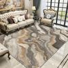 TerroVee Marble Rug, Modern Abstract Minimalist Short-Pile Rug, Washable, Soft, Gray Brown White, 60 x 90 cm view 3