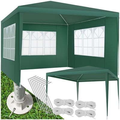 tectake 3 x 3 m Barinas Gazebo with Reinforced Frame, Green