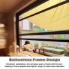 Frameless Vertical Sliding Windows, Lockable Aluminum Windows with Tempered Glass view 3
