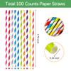 [100 pcs] Pink Paper Straws view 2