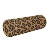 Small Brown Neck Pillow with Faux Glitter Leopard Pattern, Round Cylinder Neck Roll view 1