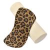 Small Brown Neck Pillow with Faux Glitter Leopard Pattern, Round Cylinder Neck Roll view 2
