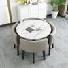 Round Kitchen Dining Table Set, 5-Piece, with 1 Round Table and 4 Chairs, 80 x 75 cm view 1