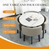 Round Kitchen Dining Table Set, 5-Piece, with 1 Round Table and 4 Chairs, 80 x 75 cm view 2