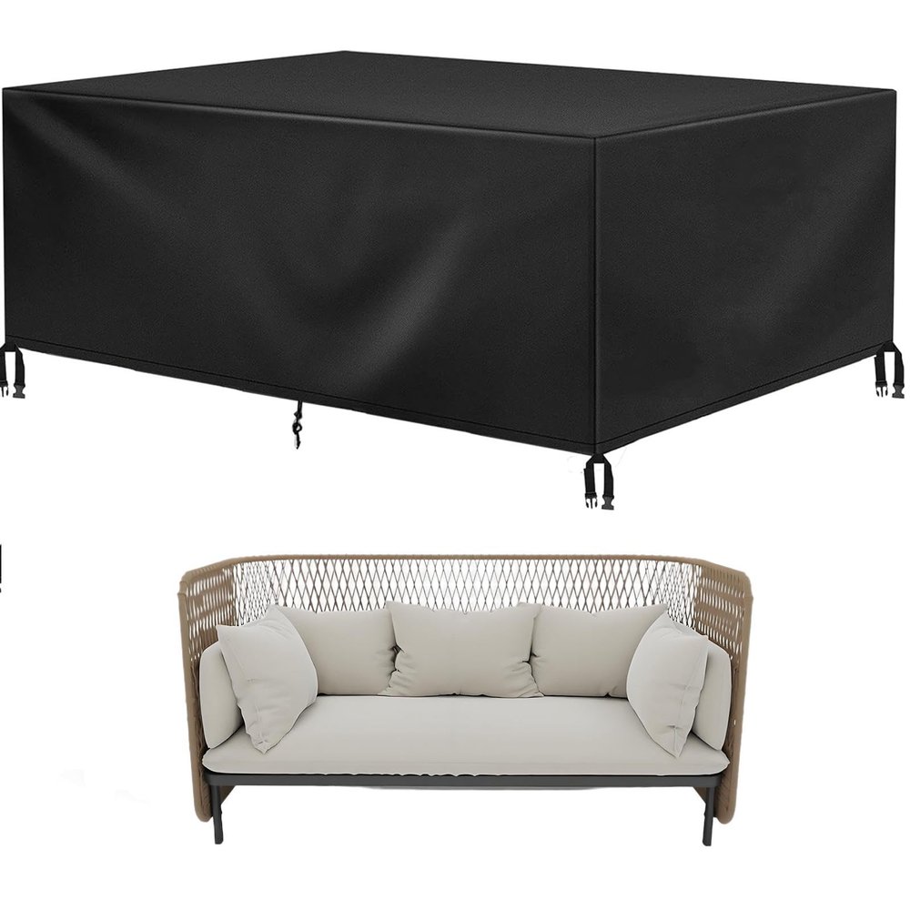 BDBSGBH Outdoor Furniture Cover 157.5 x 102.4 x 33.5 in, Waterproof 420D Oxford Fabric, Black