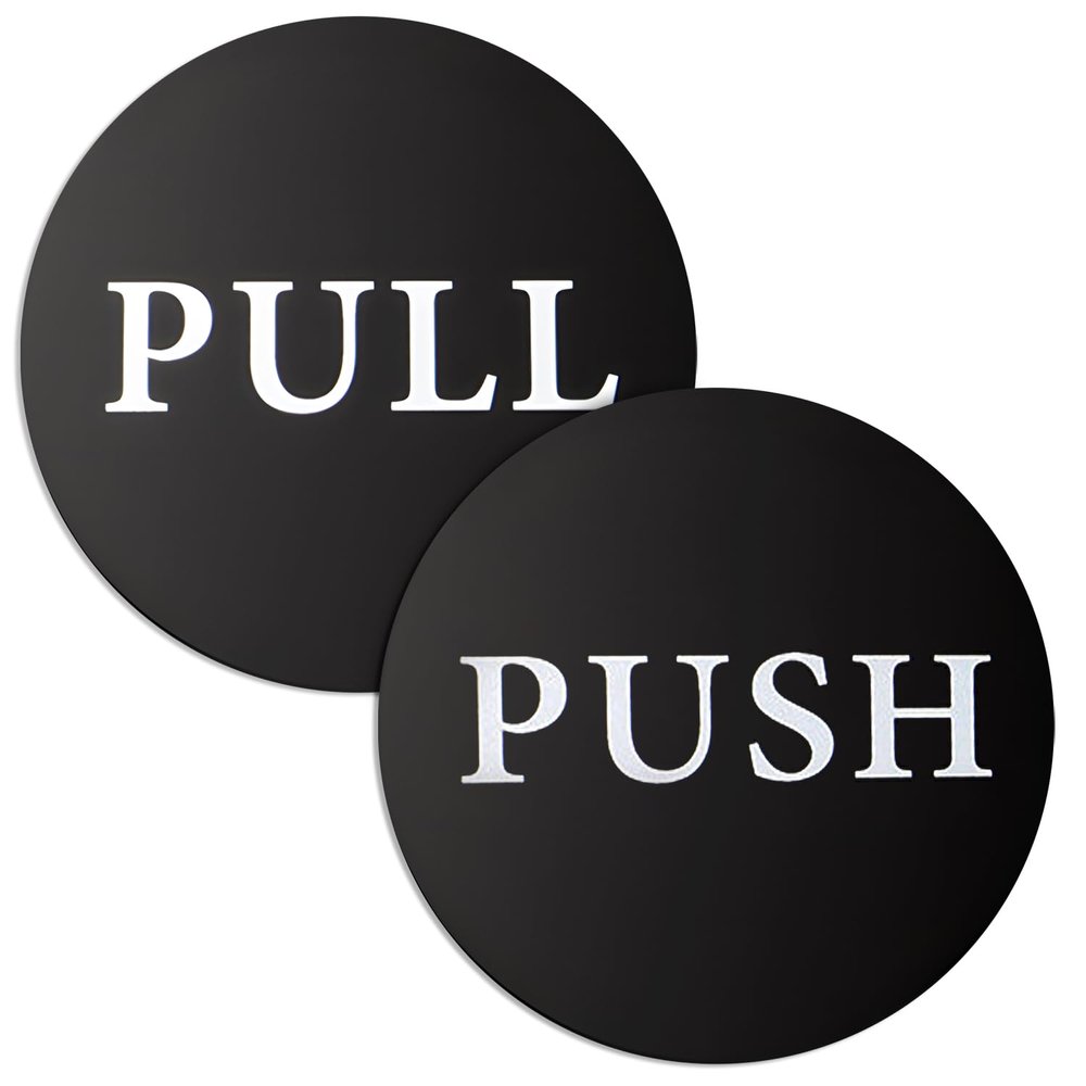 ELNX Round Acrylic Push & Pull Sign Set