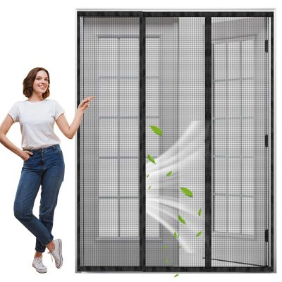 Magnetic Insect Screen Door for Double Doors, 230 x 215 cm, Black