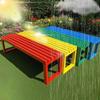 Generic Metal Garden Bench, Backless Park Bench, Weather-Resistant, Orange, 1.0 m view 4
