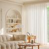 Homxi Semi-Blackout Curtains for Kids' Room, 2 Panels, White Jacquard Botanical Pattern, 52 x 72 in view 1