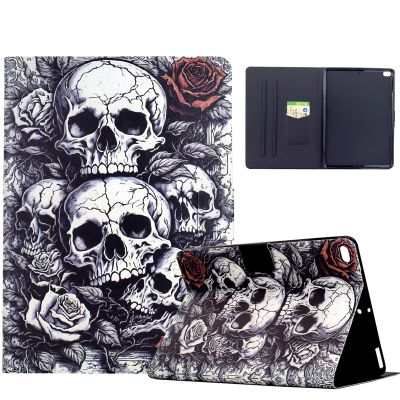 XFDSFDL PU Leather Flip Cover for Apple iPad Air/Air 2 and iPad 2017–2018 9.7-inch, Skeleton Pattern, Wallet, Auto Wake/Sleep, Stand, 01