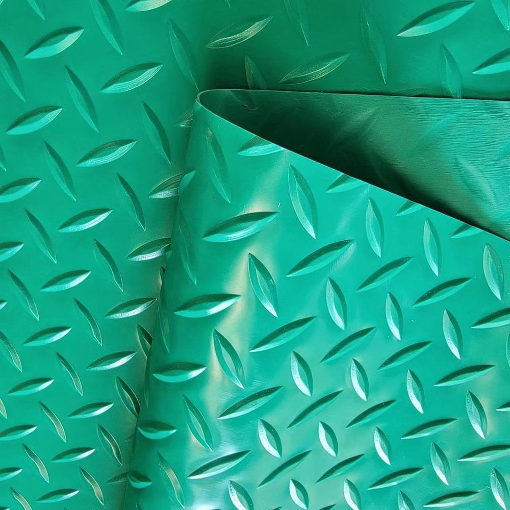 Rubber Mat Roll, Nonslip Floor Protection for Garage, Workshop and Van, Green, 1.2 x 7 m