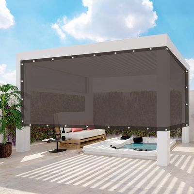 MTNBHH 90% Balcony Privacy Screen for Fences, Tear-Resistant Shade Net with Reinforced Edges, Durable Garden Privacy Panels for Yard, Garden, Plants and Greenhouses (Brown, 5 x 15 m/16.4 x 49.2 ft)