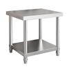 Stainless Steel Work Table, Double-Tiered Prep Table with Open Shelf and Adjustable Feet view 1