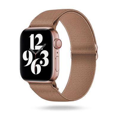 ONEFLOW Flex Loop Compatible with Apple Watch 4 (40mm), Elastic Nylon Fabric Replacement Band, Beige
