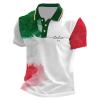 Bauzuoyo Men's T-Shirt, 2025 Tricolor Italian Flag Print, V-Neck Short Sleeve Regular Fit view 1