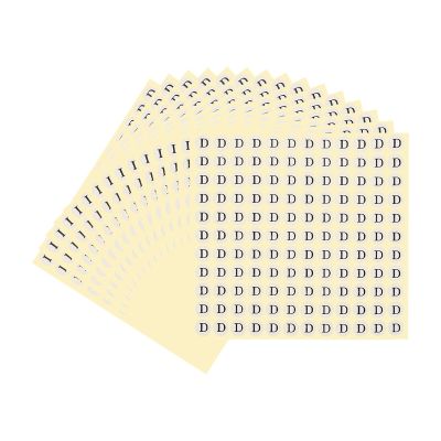 PATIKIL 15 Sheets 1,980 Letter Stickers, D, 1.3 cm, Round, Self-Adhesive, for Mailboxes, Signs, Address Numbers, DIY (White, Black