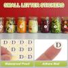 PATIKIL 15 Sheets 1,980 Letter Stickers, D, 1.3 cm, Round, Self-Adhesive, for Mailboxes, Signs, Address Numbers, DIY (White, Black view 3