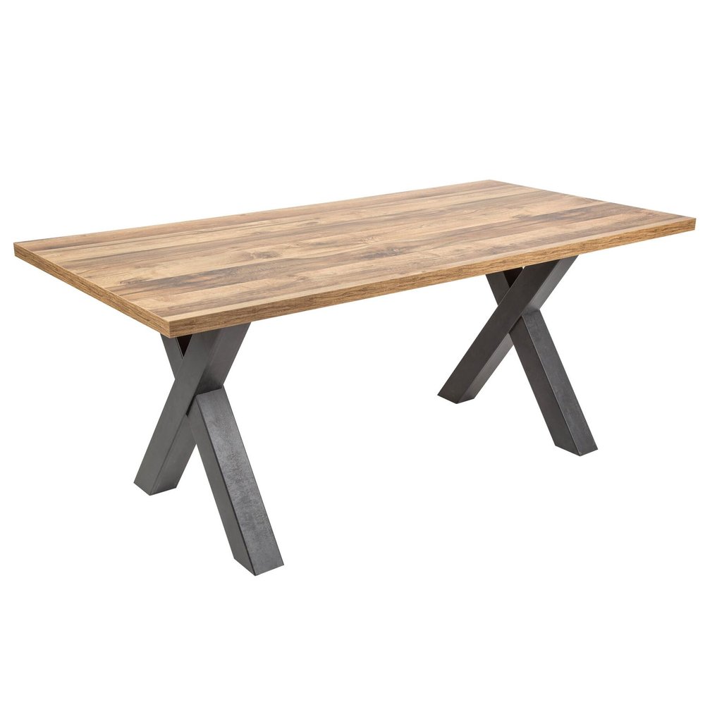 MONTREAL Dining Table 180 cm - Black/Natural - Oak Wood - Sturdy