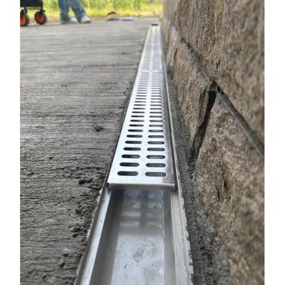 Resin Trench Drain with Stainless Steel Grate, 23 5/8 x 4 x 2 3/8 in