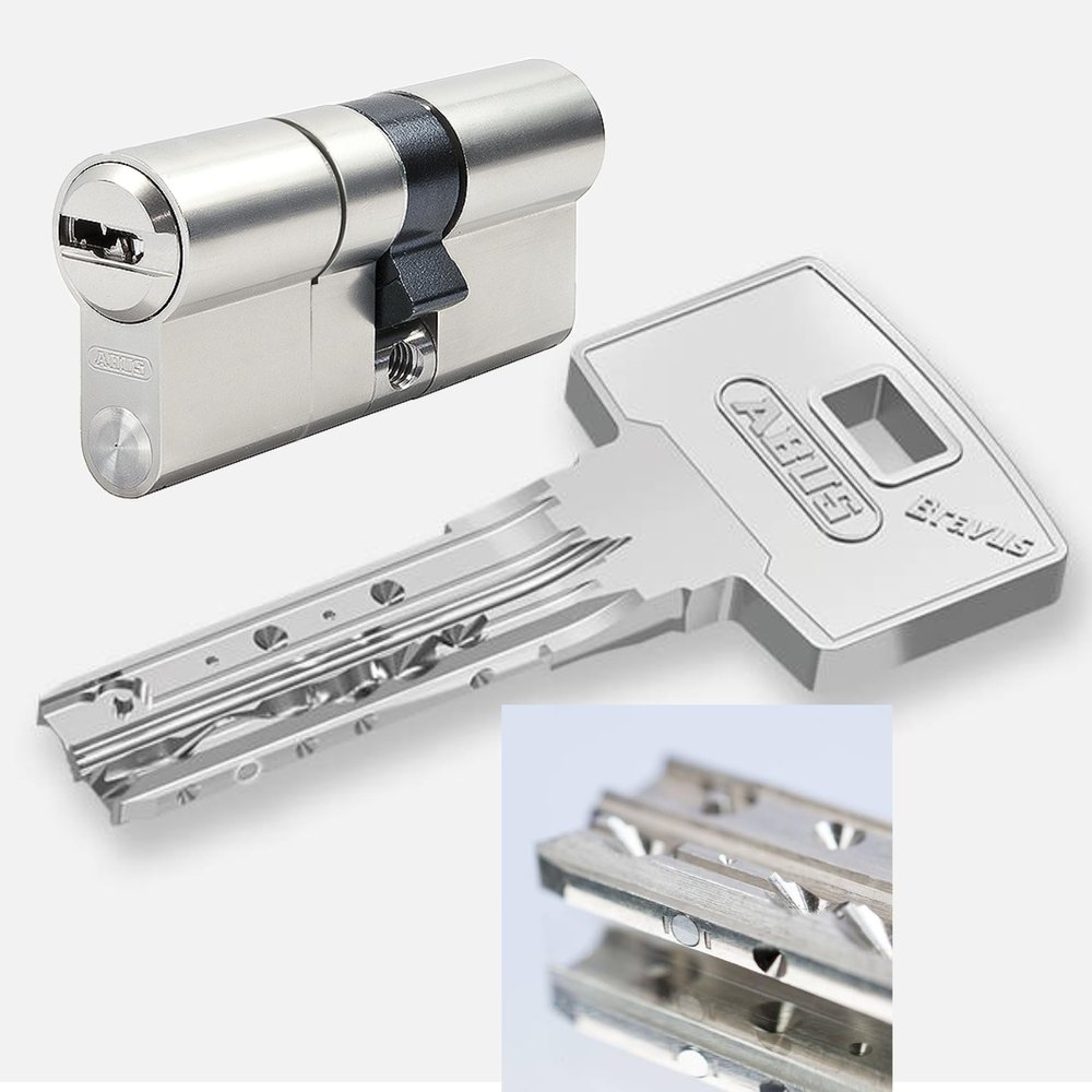 ABUS Bravus3500 MX Magnet SKG*** Double Cylinder with Security Card and 5 Keys, 40/55 mm (c=95 mm), Modular MX Design, Emergency and Hazard Function