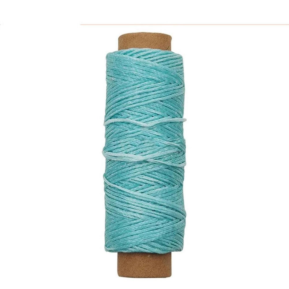 LYVQZPWLR Highly Flexible Flat Waxed Sewing Thread, 50/30/12 m, 150D, 0.8 mm, No. 36 Sky Blue, 50 m