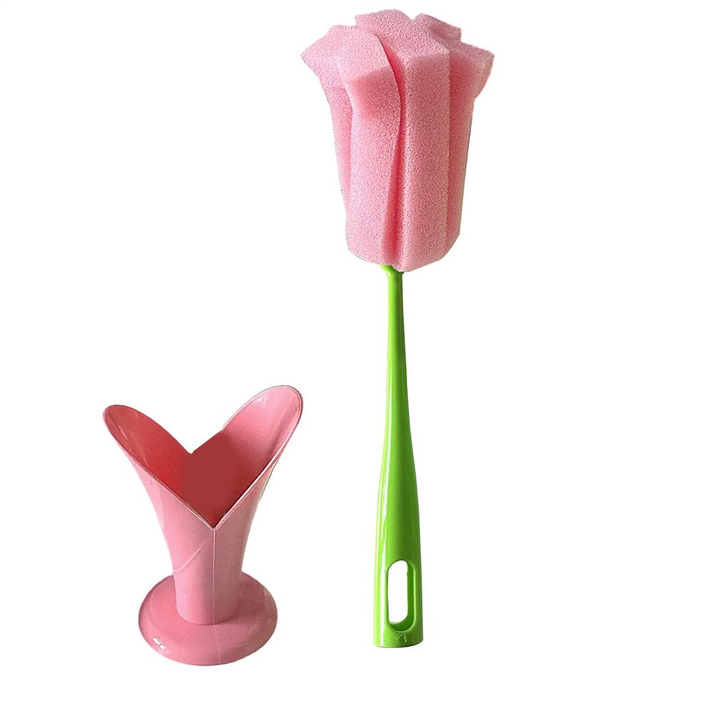 Glass Cleaning Brush, Bottle Brush - Sponge Brush for Cups