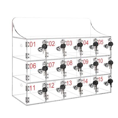 Wall-Mounted Cell Phone Locker Box with Keys