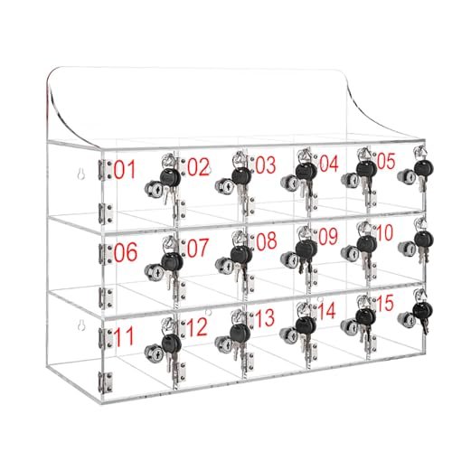 Wall-Mounted Cell Phone Locker Box with Keys