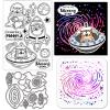 GLOBLELAND Space Comic Cats Silicone Stamps and Dies Set view 1