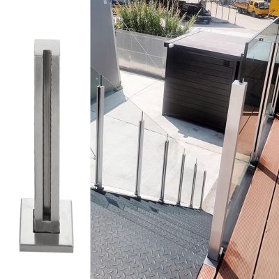 Square Glass Railing Post for Stairs, Decks, Terraces, and Balconies